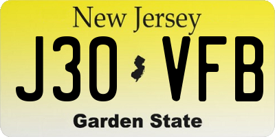 NJ license plate J30VFB