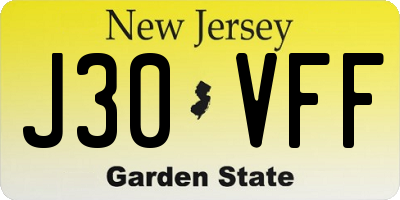 NJ license plate J30VFF