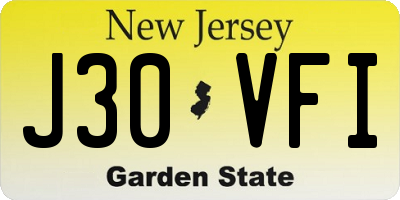 NJ license plate J30VFI