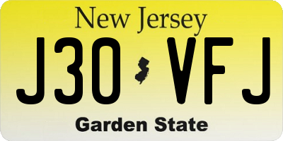 NJ license plate J30VFJ