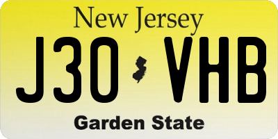 NJ license plate J30VHB