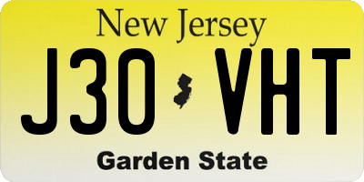 NJ license plate J30VHT