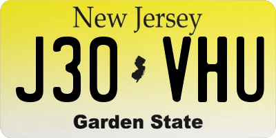 NJ license plate J30VHU