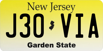 NJ license plate J30VIA
