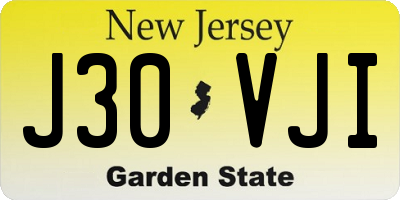 NJ license plate J30VJI