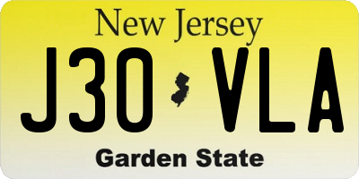 NJ license plate J30VLA
