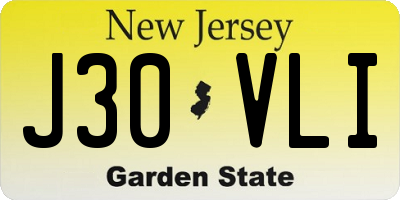 NJ license plate J30VLI