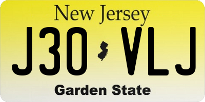 NJ license plate J30VLJ