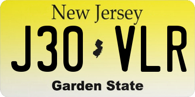 NJ license plate J30VLR