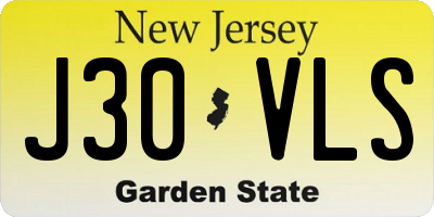 NJ license plate J30VLS