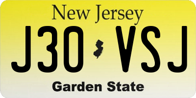 NJ license plate J30VSJ