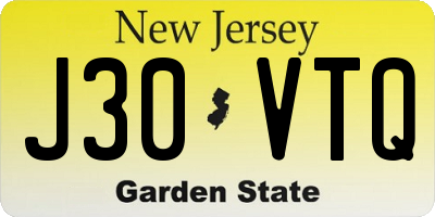NJ license plate J30VTQ