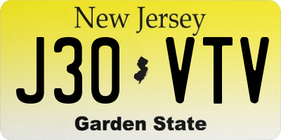 NJ license plate J30VTV