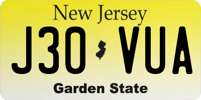 NJ license plate J30VUA