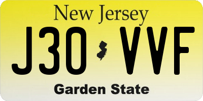 NJ license plate J30VVF