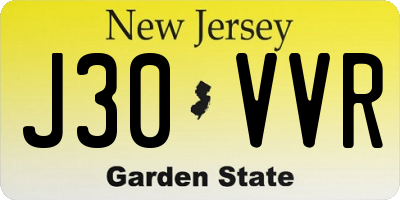 NJ license plate J30VVR
