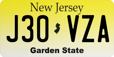 NJ license plate J30VZA