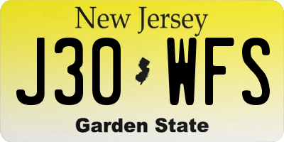 NJ license plate J30WFS