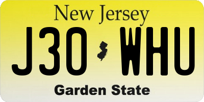 NJ license plate J30WHU