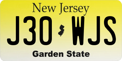 NJ license plate J30WJS