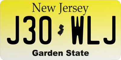 NJ license plate J30WLJ
