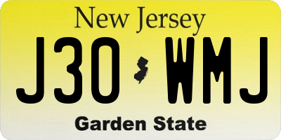 NJ license plate J30WMJ