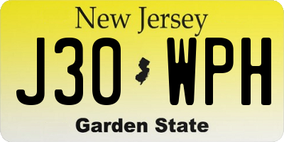 NJ license plate J30WPH