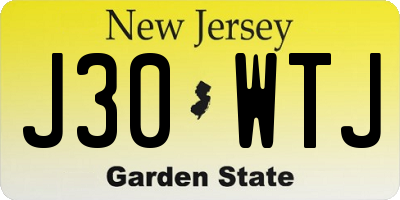 NJ license plate J30WTJ