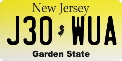 NJ license plate J30WUA
