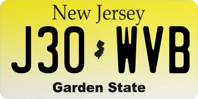 NJ license plate J30WVB