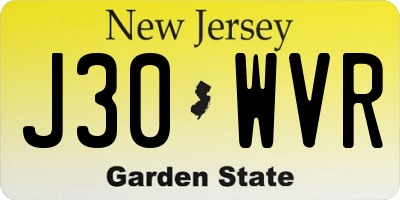 NJ license plate J30WVR