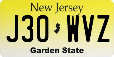 NJ license plate J30WVZ
