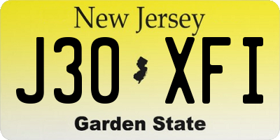 NJ license plate J30XFI