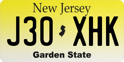 NJ license plate J30XHK