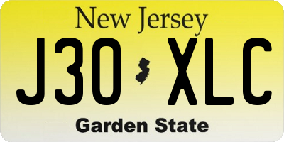 NJ license plate J30XLC