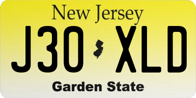 NJ license plate J30XLD