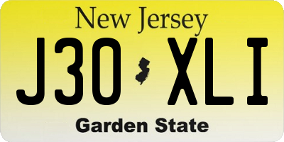 NJ license plate J30XLI