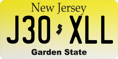 NJ license plate J30XLL