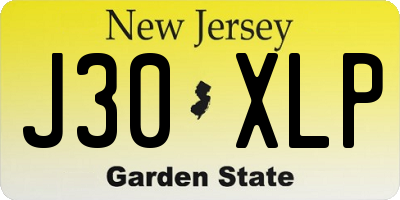NJ license plate J30XLP