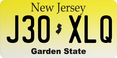 NJ license plate J30XLQ