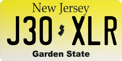 NJ license plate J30XLR