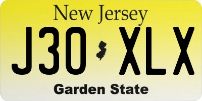 NJ license plate J30XLX