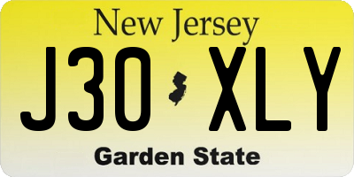 NJ license plate J30XLY