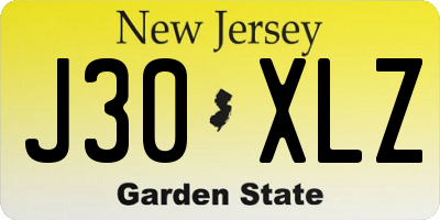 NJ license plate J30XLZ