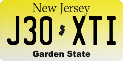 NJ license plate J30XTI
