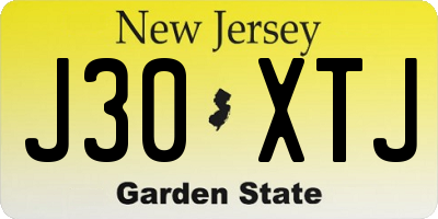 NJ license plate J30XTJ