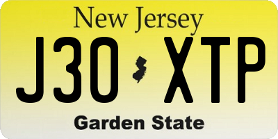 NJ license plate J30XTP