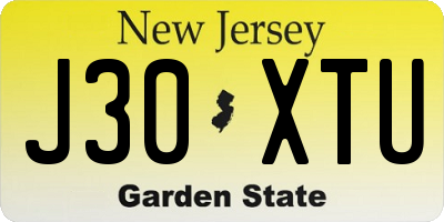 NJ license plate J30XTU