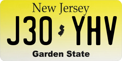 NJ license plate J30YHV