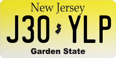NJ license plate J30YLP